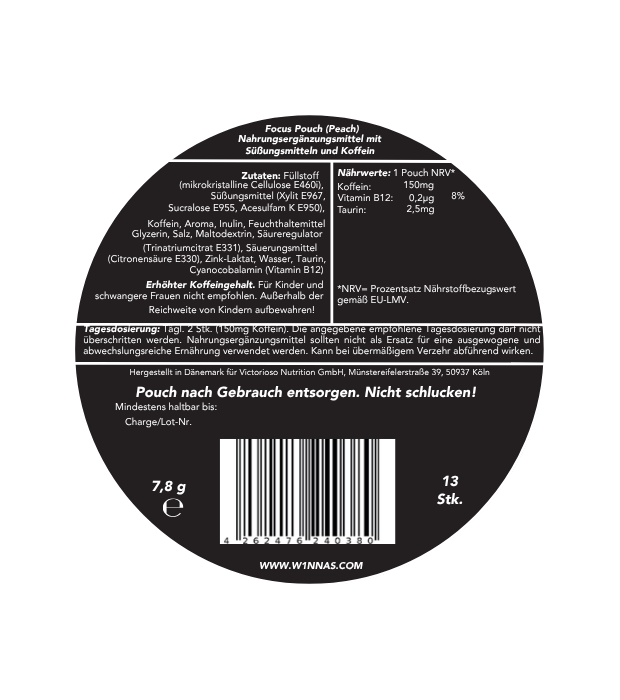 W1NNAS Performance Pouches – Peach | 150 mg Koffein