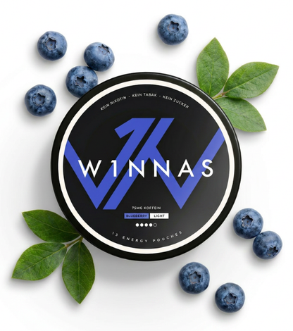 W1NNAS Performance Pouches Blueberry Light mit 75 mg Koffein
